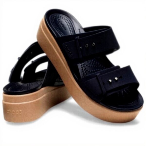 Crocs Brooklyn Buckle Sandale Femme Wedge Confortable