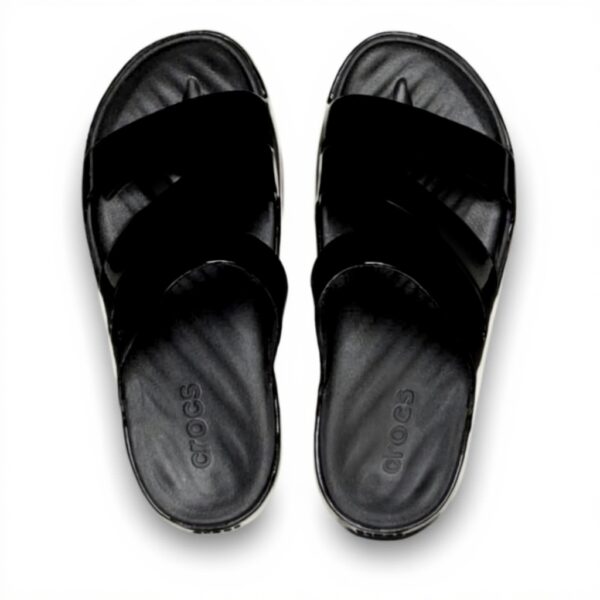 Sandales Crocs Getaway Patent Strappy Femme Noir Confort