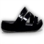 Sandales Crocs Getaway Patent Strappy Femme Noir Confort