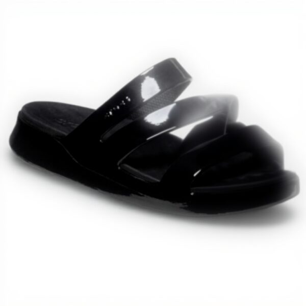 Sandales Crocs Getaway Patent Strappy Femme Noir Confort