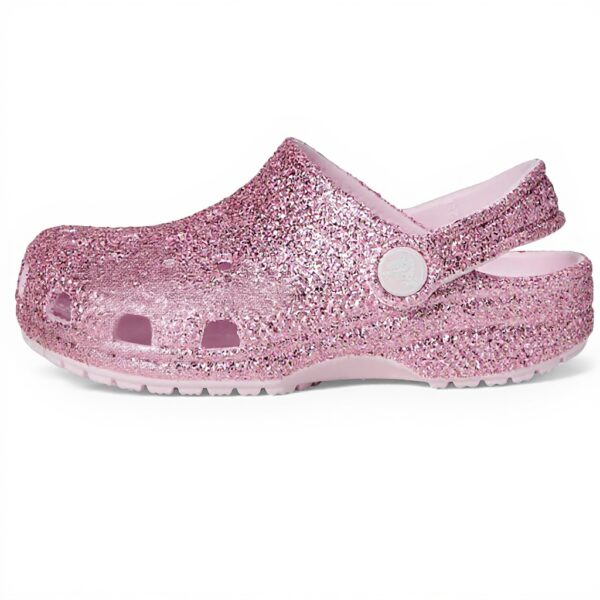 Sabots Crocs Paillettes Rose Lait Enfant Mules Confortables