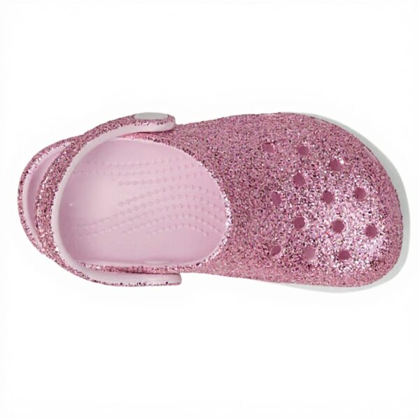 Sabots Crocs Paillettes Rose Lait Enfant Mules Confortables
