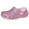 Sabots Crocs Paillettes Rose Lait Enfant Mules Confortables