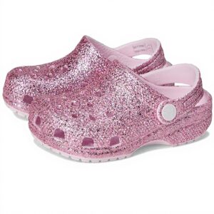 Sabots Crocs Paillettes Rose Lait Enfant Mules Confortables