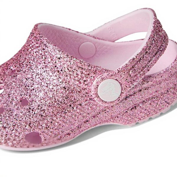 Sabots Crocs Paillettes Rose Lait Enfant Mules Confortables