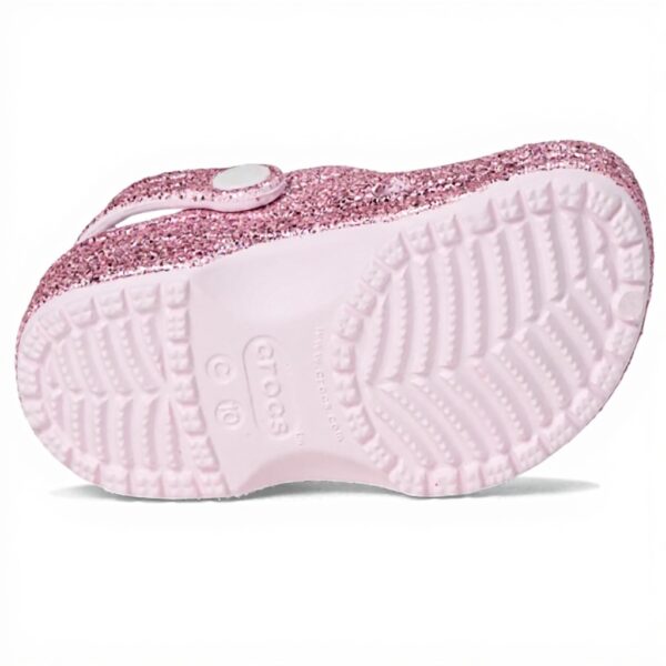 Sabots Crocs Paillettes Rose Lait Enfant Mules Confortables