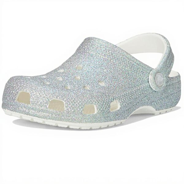 Crocs Unisexe Enfant Classic Iridescent Glitter CgK Sabots, White, 3435 EU