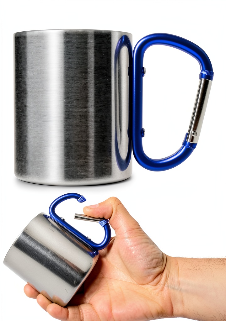 Tasse de camping Outdoor Saxx avec mousqueton sur sac à dos