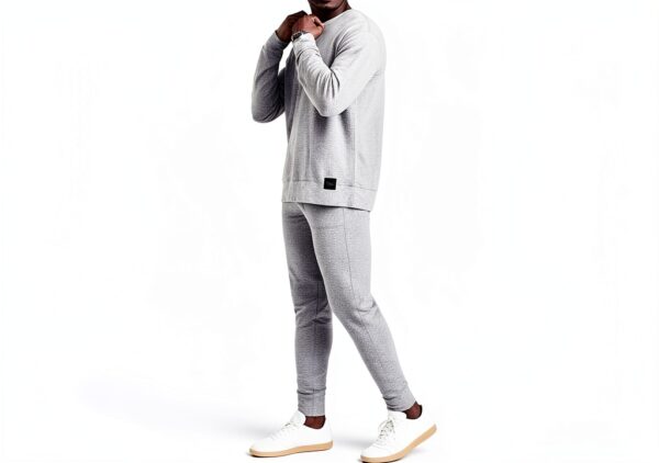 Pantalon SAXX 3Six Five Gris cendré chiné Homme-2