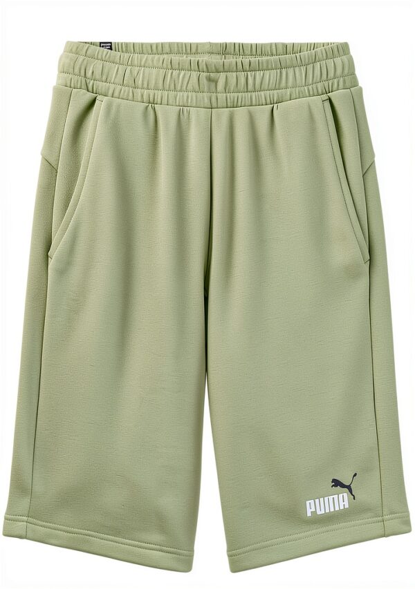 Short de sport Puma homme vert gris chiné confortable-1