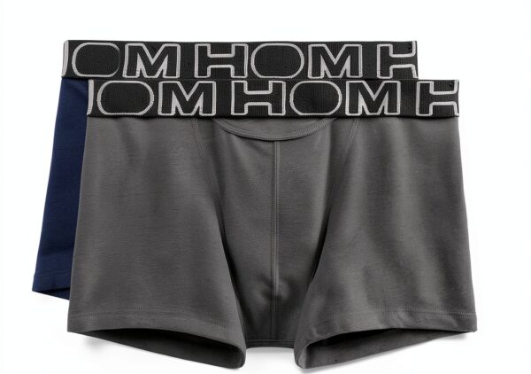 Boxer homme HOM coton naturel lot deux ouvertures-0