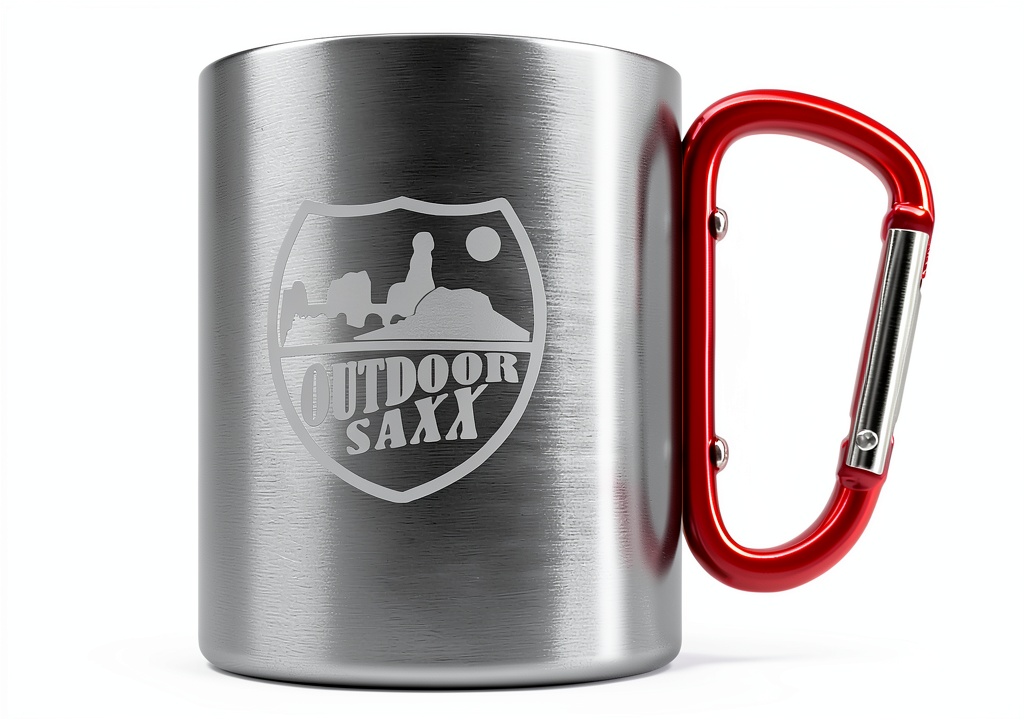Gobelet isotherme Outdoor Saxx en usage sur une table de camping