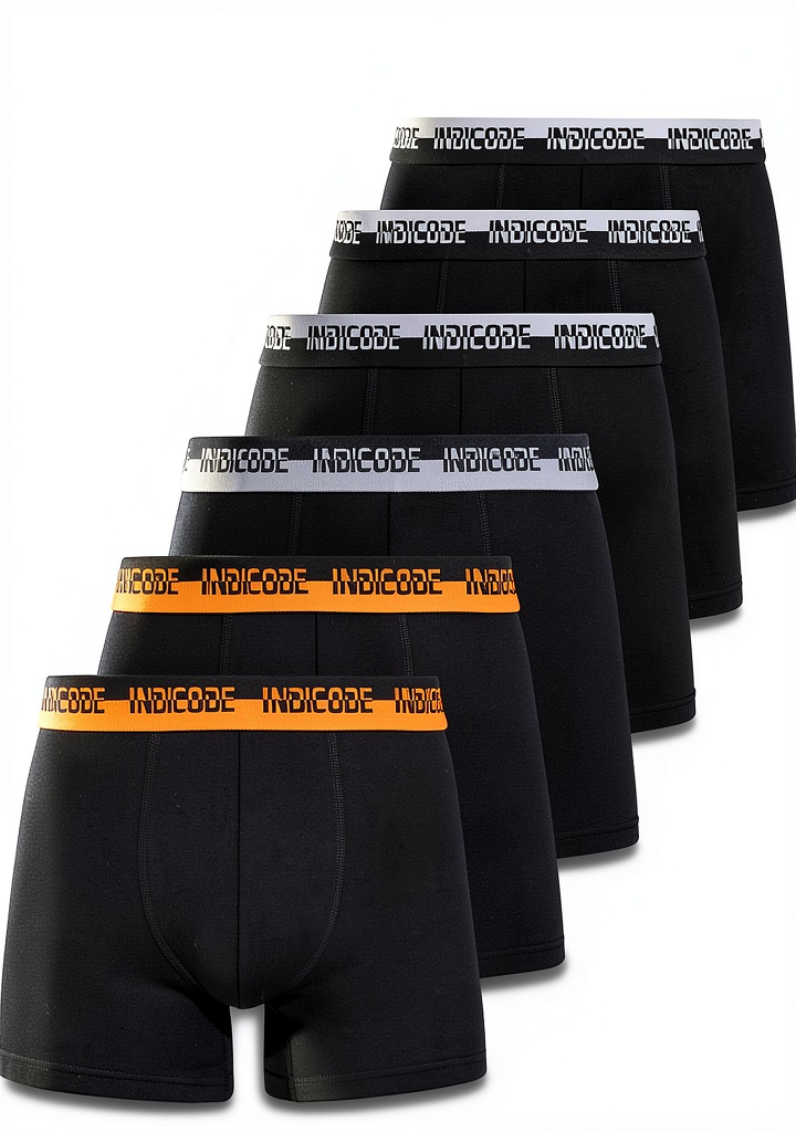 Boxers Indicode Hommes montrant les couleurs assorties et la bordure élastique