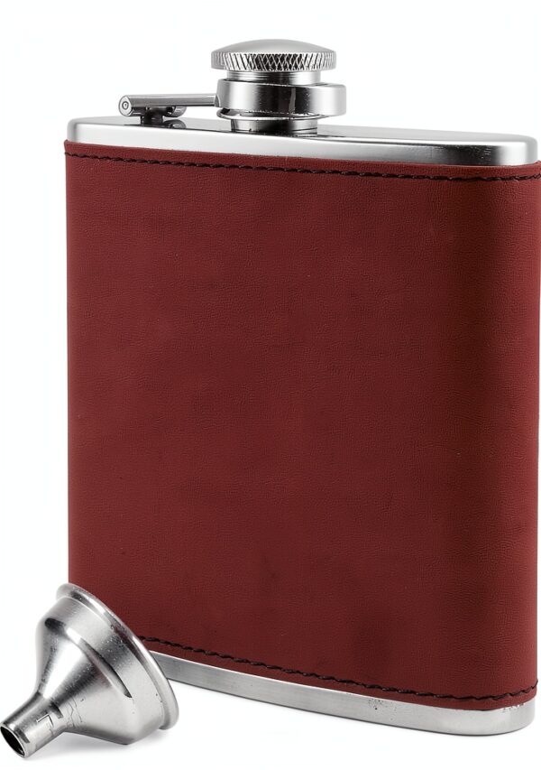 Flasque Outdoor Saxx acier inoxydable cuir sauvage rouge 175
