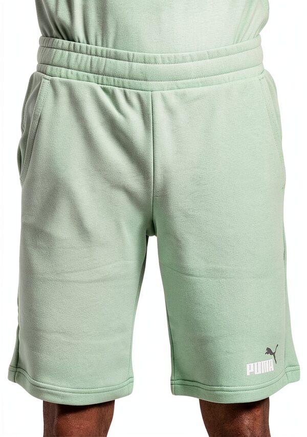 Short de sport Puma homme vert gris chiné confortable-0