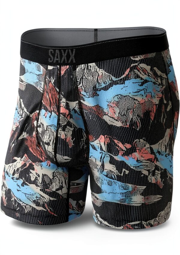 Sous-vêtements Saxx Boxer Brief léger adulte Montagne Noir-0