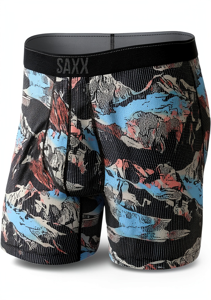 Sous-vêtements Saxx noir sur fond neutre