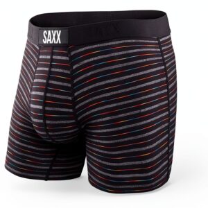 Caleçon SAXX Homme Élasthanne Léger Rayures Noires-0