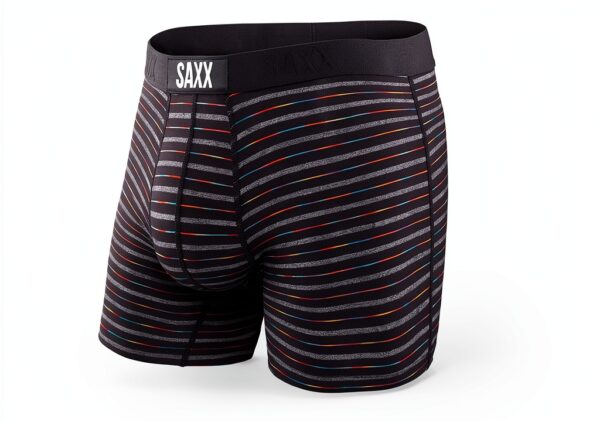 Caleçon SAXX Homme Élasthanne Léger Rayures Noires-0