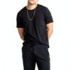 SAXX Chemise nuit homme modal coupe décontractée Noir-2