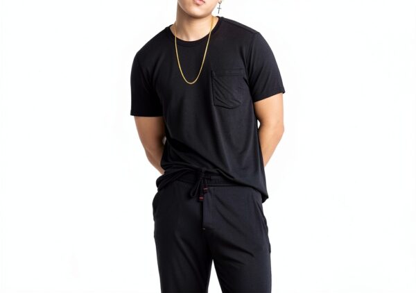 SAXX Chemise nuit homme modal coupe décontractée Noir-2