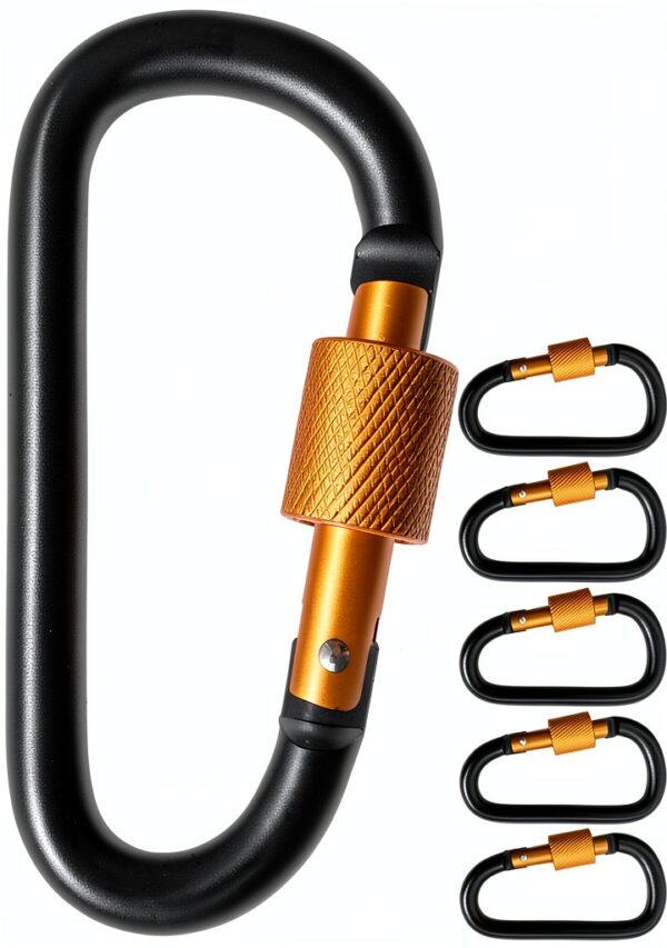 Mousquetons sécurité Outdoor Saxx aluminium vis noir orange