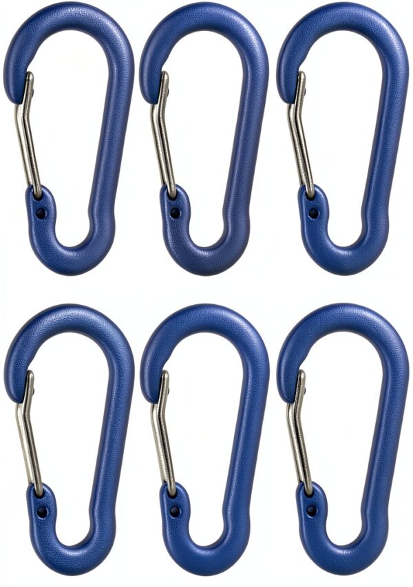 Mousquetons aluminium Outdoor Saxx 5 cm bleu camping-1