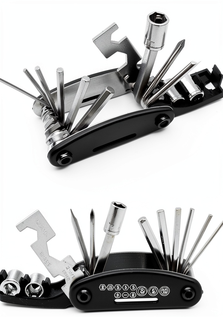 Outil multifonction Outdoor Saxx déployé montrant ses différents accessoires