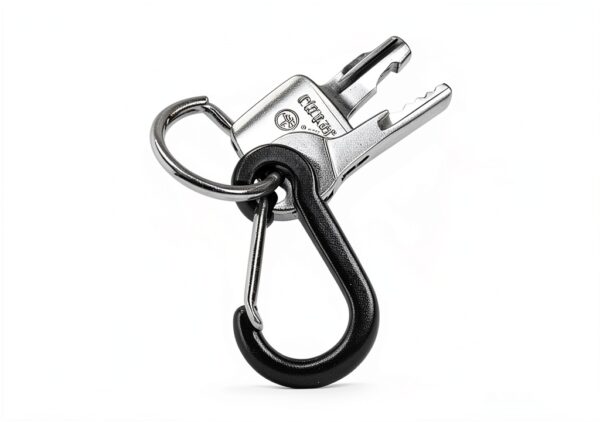 Mousquetons aluminium Outdoor Saxx 5 cm bleu camping-2