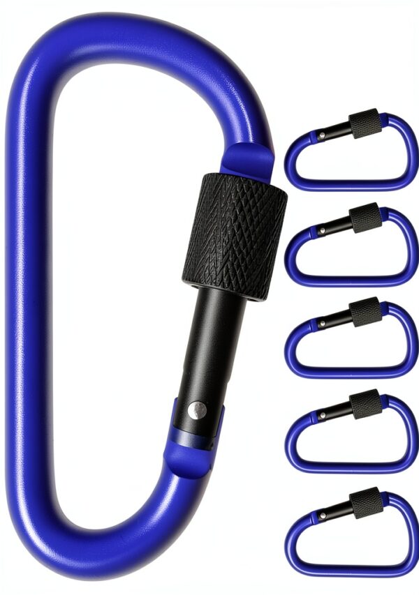 Mousquetons de sécurité Outdoor Saxx aluminium vis 8 cm bleu