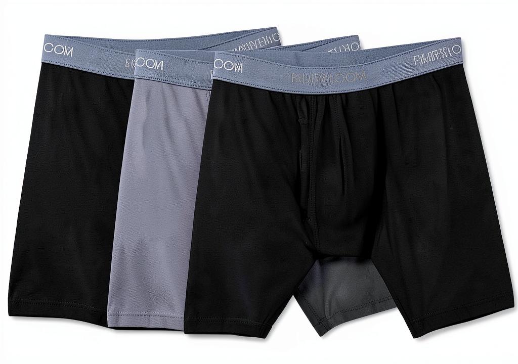 Boxers Fruit of the Loom en noir et gris montrant la coupe et le tissu