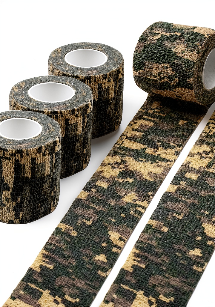 'Ruban camouflage Outdoor Saxx appliqué sur un fusil de chasse'