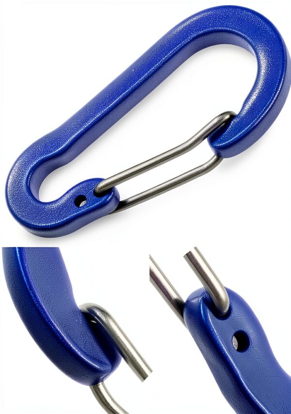 Mousquetons aluminium Outdoor Saxx 5 cm bleu camping-4