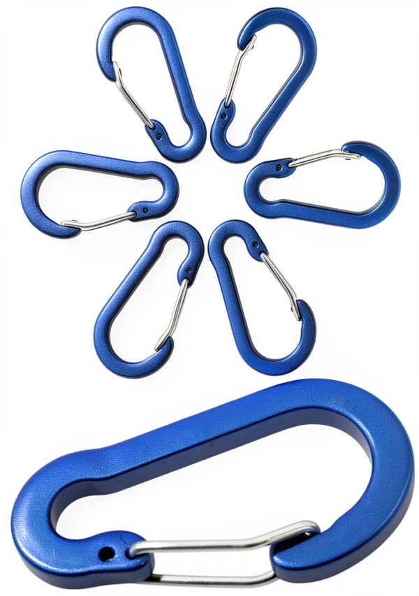 Mousquetons aluminium Outdoor Saxx 5 cm bleu camping-0