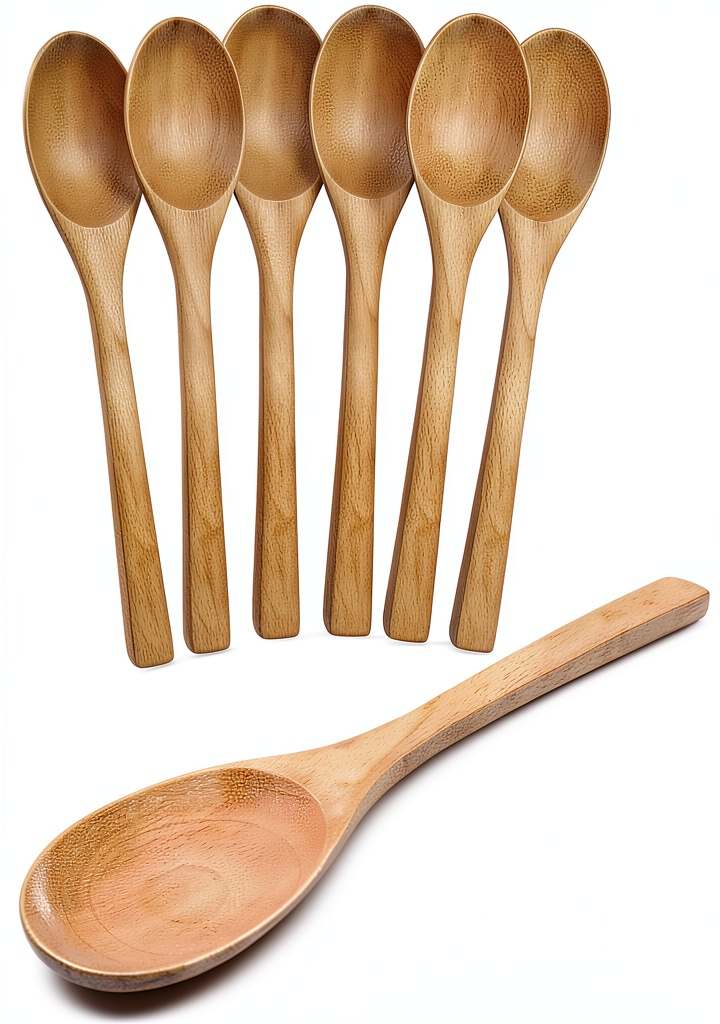 'Lot de cuillères en bois Saxx sur table en bois'