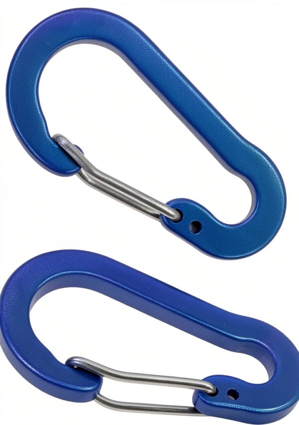 Mousquetons aluminium Outdoor Saxx 5 cm bleu camping-3