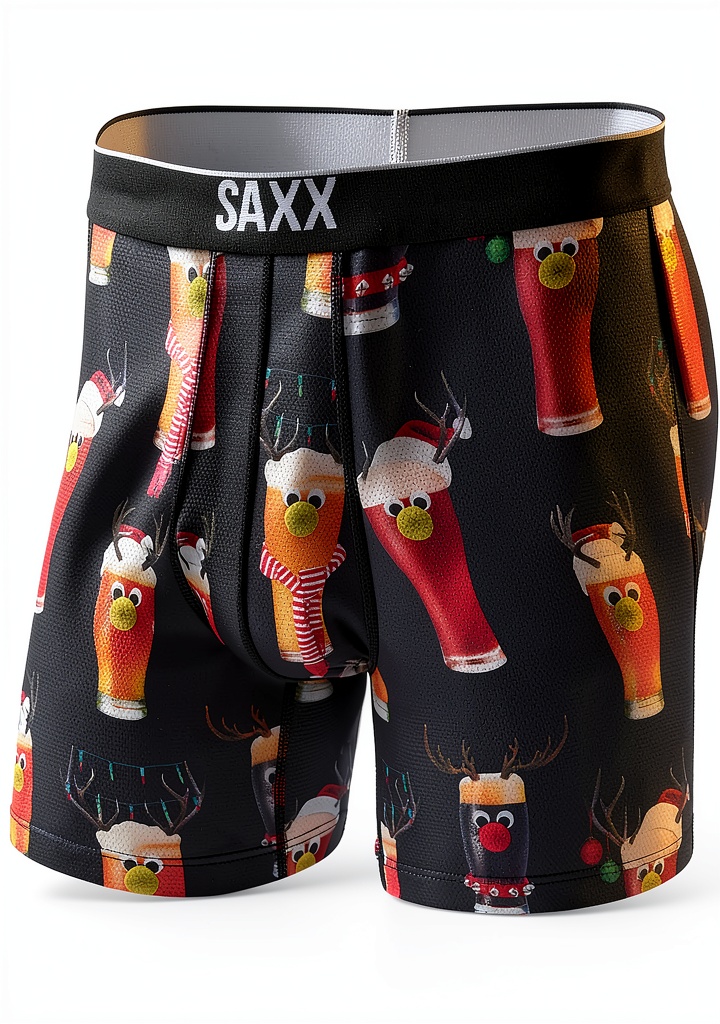 Sous-vêtements Saxx Reinbeer Noir portés en situation décontractée