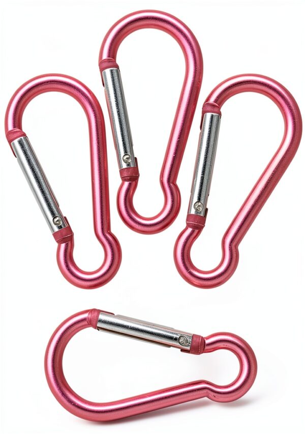 Mousquetons de sécurité Outdoor Saxx aluminium rose lot de 4