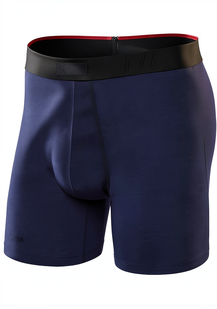 Boxer SAXX Vibe Xtra porté montrant la coupe ajustée et la pochette BallPark