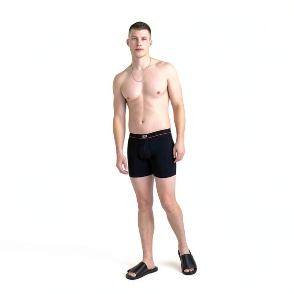 Boxer Saxx Homme Coton Léger Soutien BallPark Noir Ouragan-1