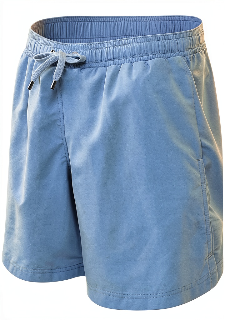 Installation du boxer homme stretch cordon de serrage bleu hawaïen taille M sur un plan de travail en bois