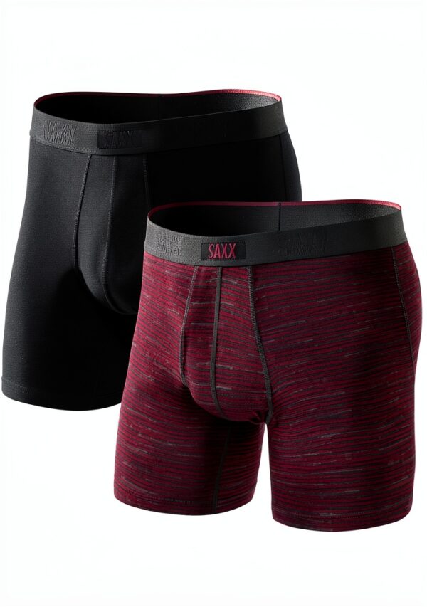 SAXX Vibe Xtra Boxer Homme Pack 2 Spacedye Stripe Noir Slim Fit-0