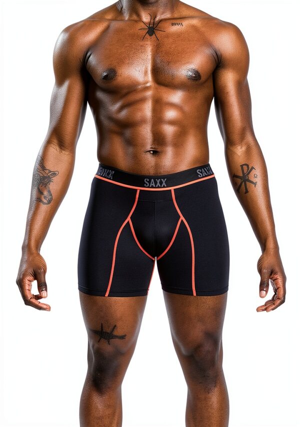 Saxx Boxer Homme Modèle SXBB30F Noir Vermillon Taille M-3