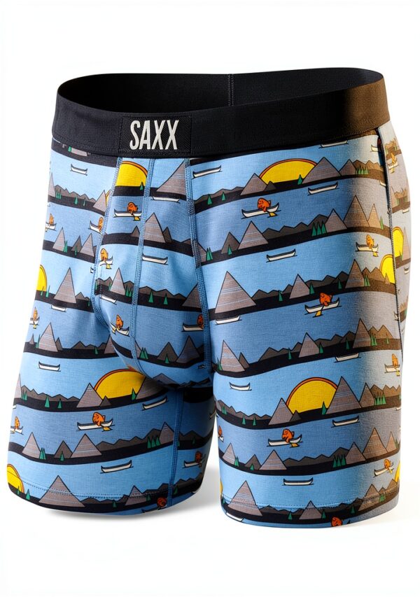 Boxer homme SAXX Vibe 2PK - Bleu Lazy River ou Noir, tailles S/M-0