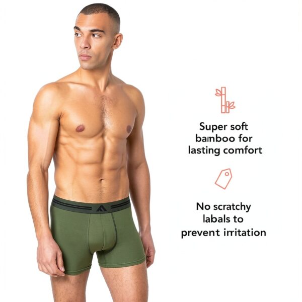 Boxer en bambou FM London - Lot de 5 doux, coupe élastique, sans-1