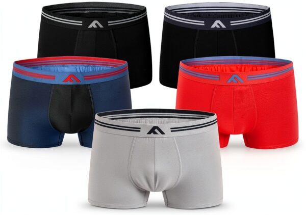Boxer en bambou FM London - Lot de 5 doux, coupe élastique, sans-0