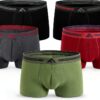 Boxer en bambou FM London - Lot de 5 doux, coupe élastique, sans-0