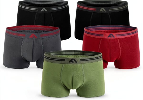 Boxer en bambou FM London - Lot de 5 doux, coupe élastique, sans-0