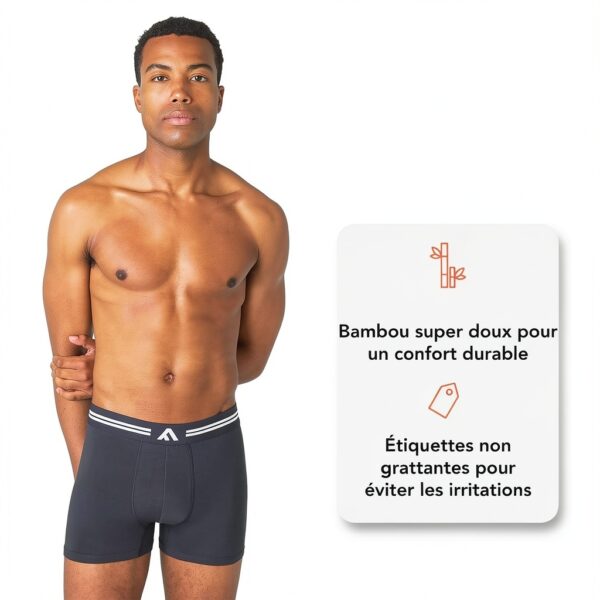 Boxer en bambou FM London – 5 doux, coupe élastique, sans étiquette-1