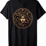Tête de Méduse Mythe Gorgone Cheveux de serpent T-Shirt-0